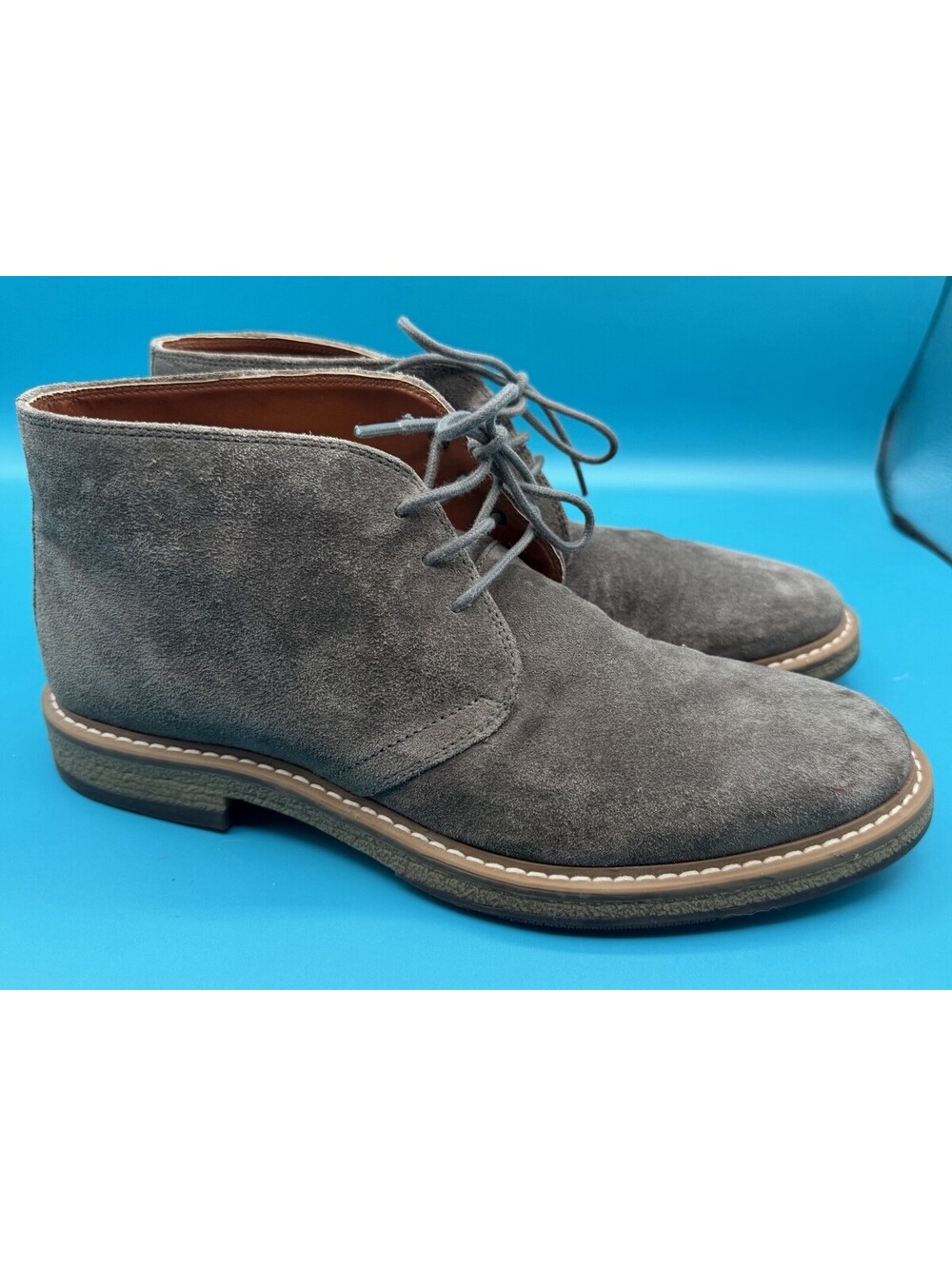 Steve Madden Men’s P. Mike Taupe Grey Suede Chukka Desert Ankle Boots 9 GUC